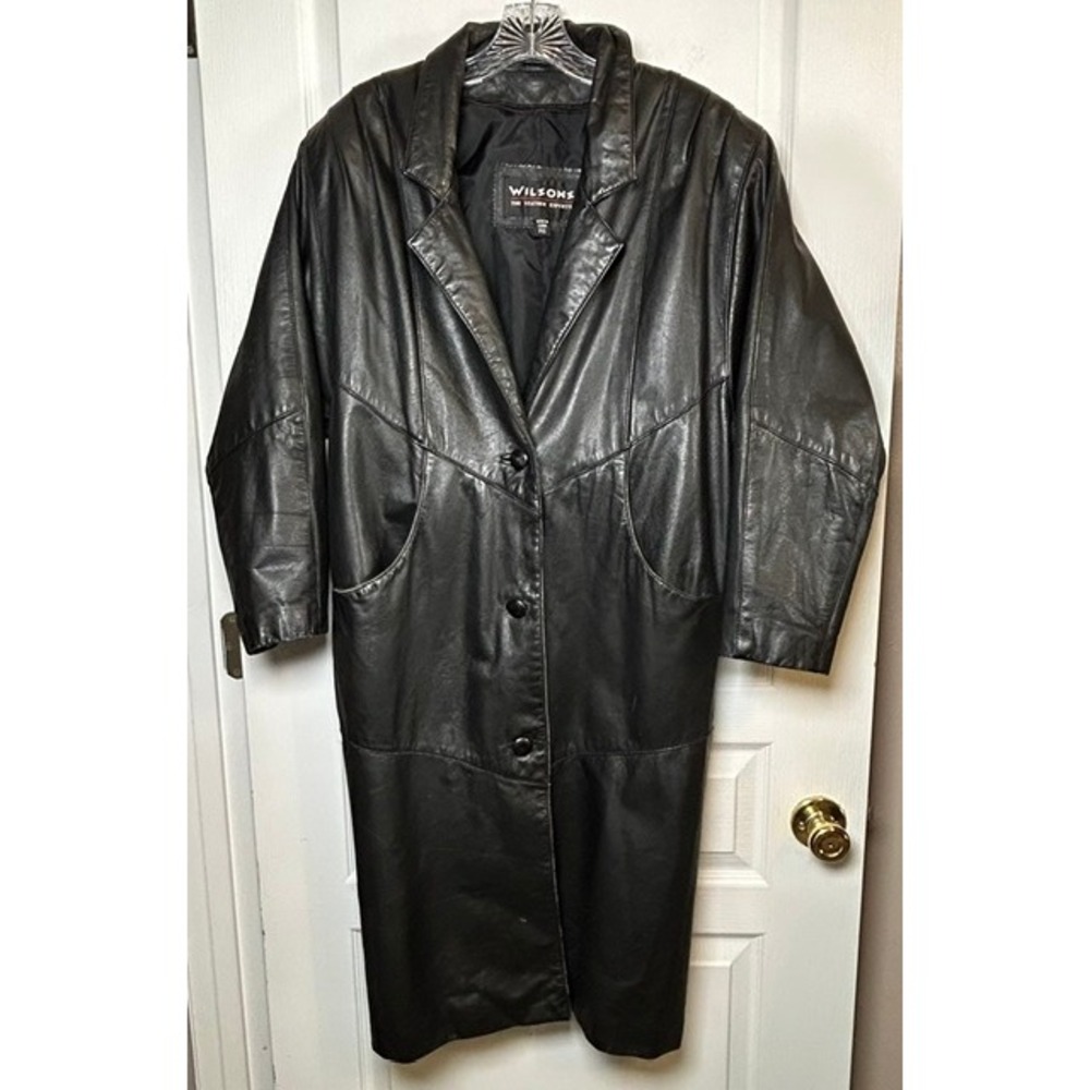 Wilsons The Leather Experts Women's Leather Button Close Trench Coat PXS Petite
